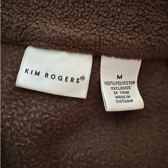Kim Rogers Brown Fleece Zip Front Winter Vest Women's Medium - Picture 9 of 9